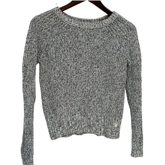 𝅺american Eagle Outfitters🖤White/Black Long Sleeve Cropped Pullover Sweat… - Picture 2 of 10